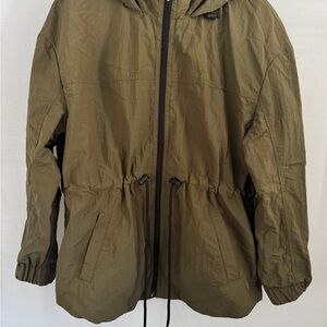 Mondetta Outdoor Project Olive Hunter Green Hooded Lightweight Jacket Women M/L
